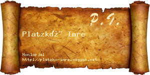 Platzkó Imre névjegykártya